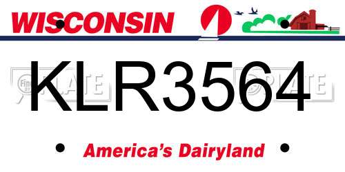 KLR3564 Wisconsin License Plate