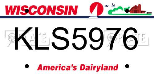 KLS5976 Wisconsin License Plate