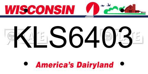 KLS6403 Wisconsin License Plate