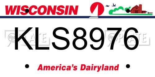 KLS8976 Wisconsin License Plate