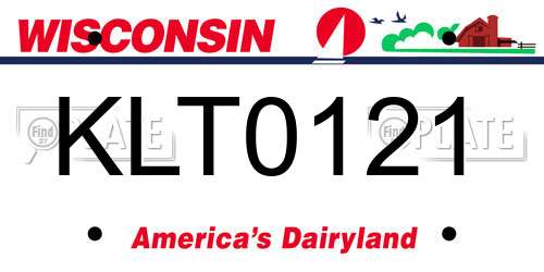 KLT0121 Wisconsin License Plate