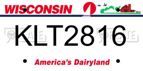 KLT2816 Wisconsin License Plate