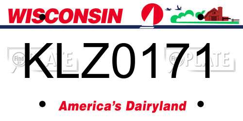 KLZ0171 Wisconsin License Plate