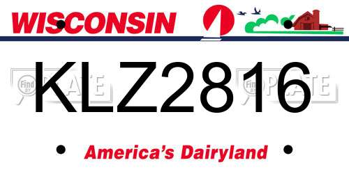 KLZ2816 Wisconsin License Plate