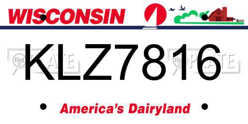 KLZ7816 Wisconsin License Plate