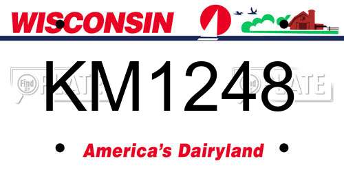 KM1248 Wisconsin License Plate