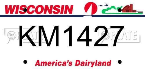 KM1427 Wisconsin License Plate