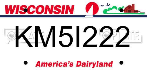 KM5I222 Wisconsin License Plate