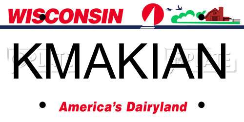 KMAKIAN Wisconsin License Plate
