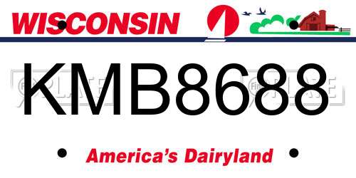 KMB8688 Wisconsin License Plate