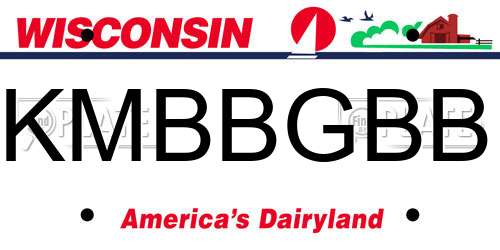 KMBBGBB Wisconsin License Plate