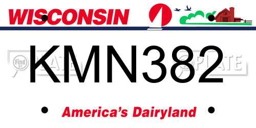 KMN382 Wisconsin License Plate