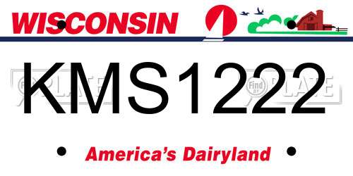 KMS1222 Wisconsin License Plate