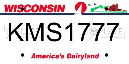 KMS1777 Wisconsin License Plate