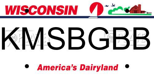 KMSBGBB Wisconsin License Plate