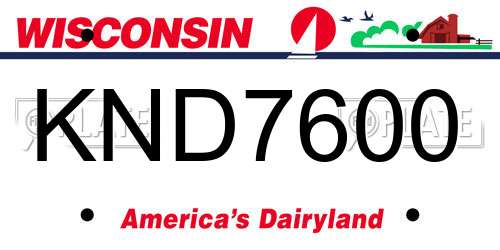 KND7600 Wisconsin License Plate