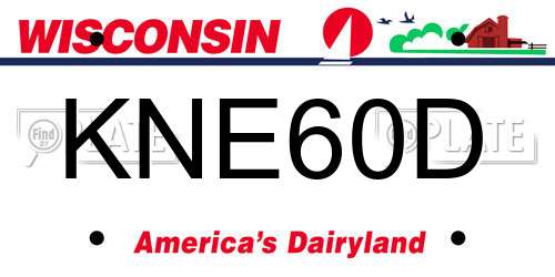 KNE60D Wisconsin License Plate