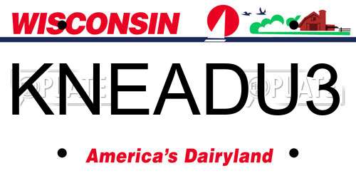 KNEADU3 Wisconsin License Plate