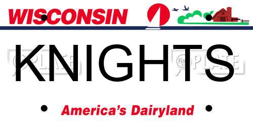 KNIGHTS Wisconsin License Plate