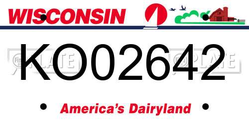 KO02642 Wisconsin License Plate