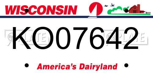KO07642 Wisconsin License Plate