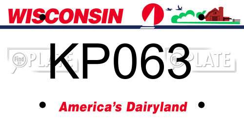 KP063 Wisconsin License Plate