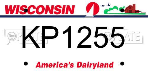 KP1255 Wisconsin License Plate