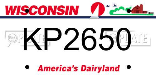 KP2650 Wisconsin License Plate