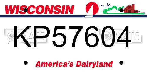 KP57604 Wisconsin License Plate