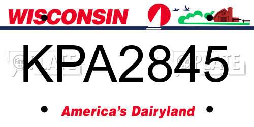KPA2845 Wisconsin License Plate