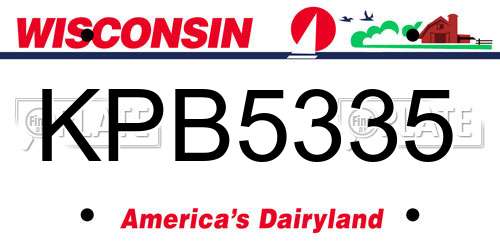 KPB5335 Wisconsin License Plate