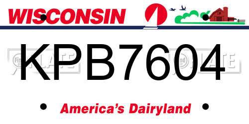 KPB7604 Wisconsin License Plate