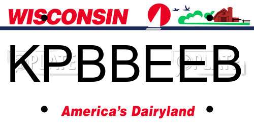 KPBBEEB Wisconsin License Plate
