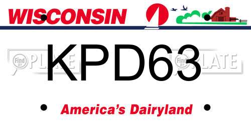 KPD63 Wisconsin License Plate