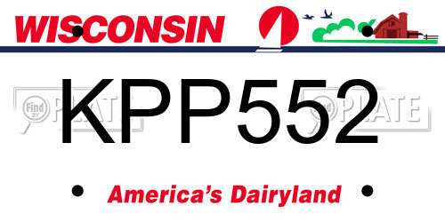 KPP552 Wisconsin License Plate