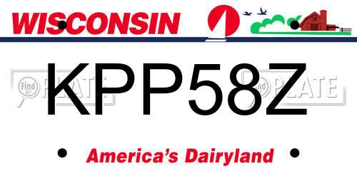 KPP58Z Wisconsin License Plate