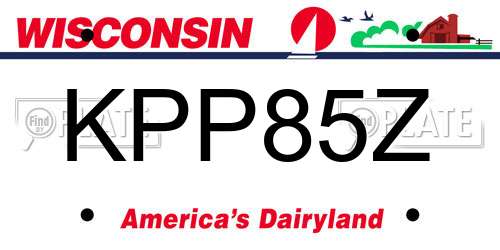 KPP85Z Wisconsin License Plate