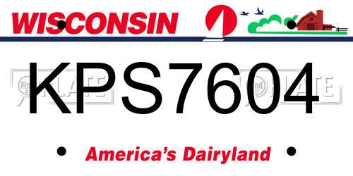 KPS7604 Wisconsin License Plate