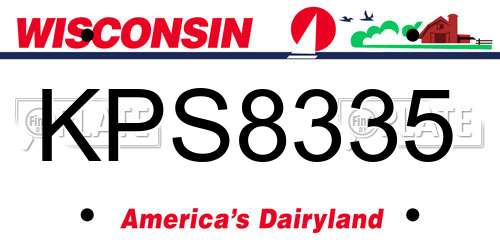 KPS8335 Wisconsin License Plate