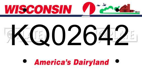 KQ02642 Wisconsin License Plate
