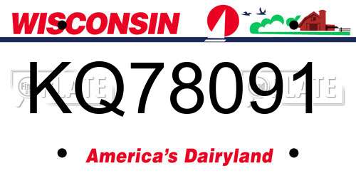 KQ78091 Wisconsin License Plate