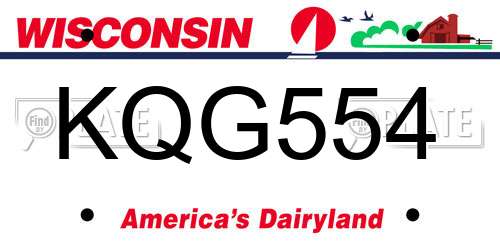 KQG554 Wisconsin License Plate