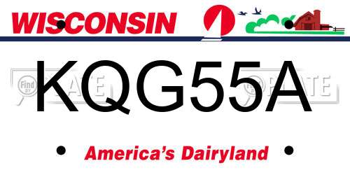 KQG55A Wisconsin License Plate