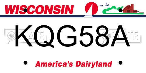 KQG58A Wisconsin License Plate
