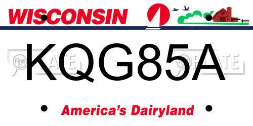 KQG85A Wisconsin License Plate