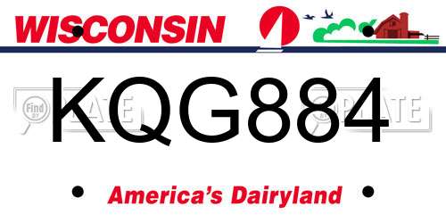 KQG884 Wisconsin License Plate