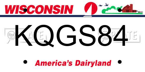 KQGS84 Wisconsin License Plate
