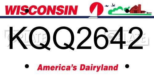 KQQ2642 Wisconsin License Plate