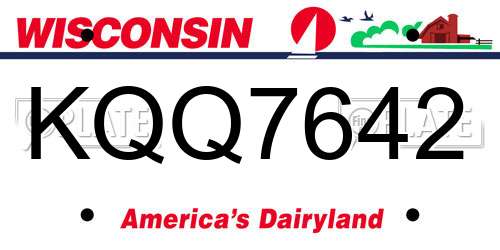 KQQ7642 Wisconsin License Plate