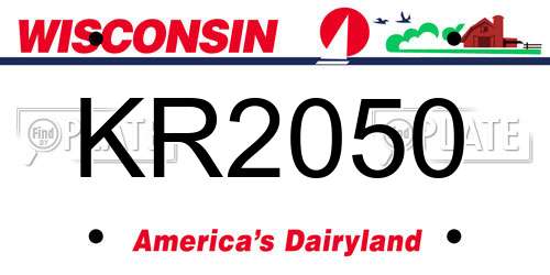 KR2050 Wisconsin License Plate